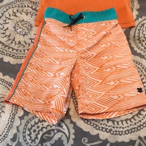 Boys bathing suit and tee